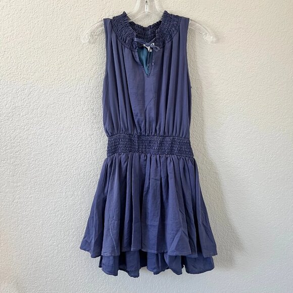Tcec Womens Tunic Boho Sleeveless Tiered Blue Dress S - Picture 1 of 9